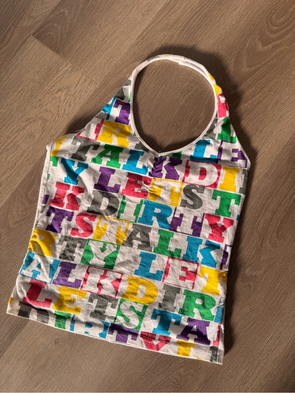 Let’s talk dirty euro halter tank top rainbow medium